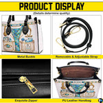 Product feature collage showcasing optometrist handbag details
