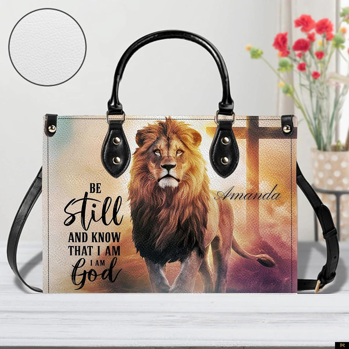 PREAUREUM "{split_values}" Personalized {collection_title} Leather Handbag