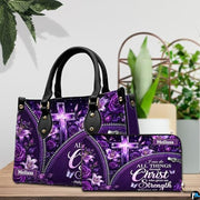 Personalized Christian Leather Handbag, Jesus Christian Tote Bag, Bible Purse, Religious Bags Gift for Mom, Women