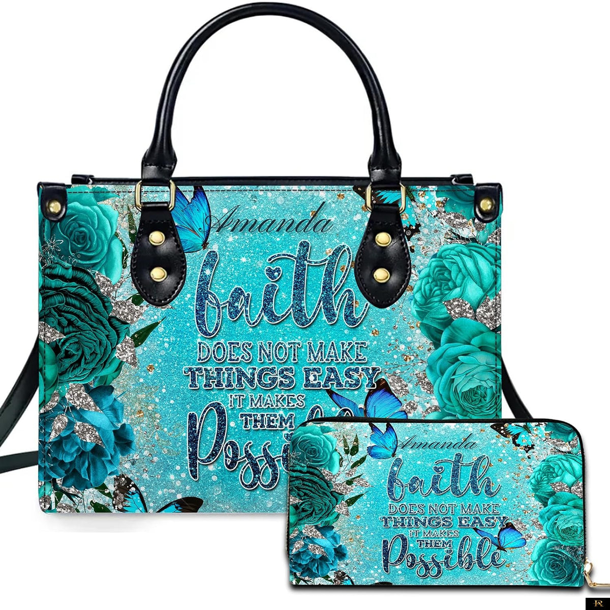 PREAUREUM "{split_values}" Personalized {collection_title} Leather Handbag