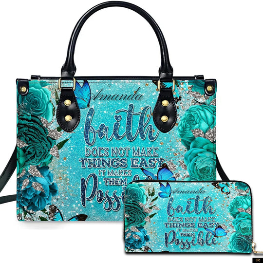 PREAUREUM "{split_values}" Personalized {collection_title} Leather Handbag