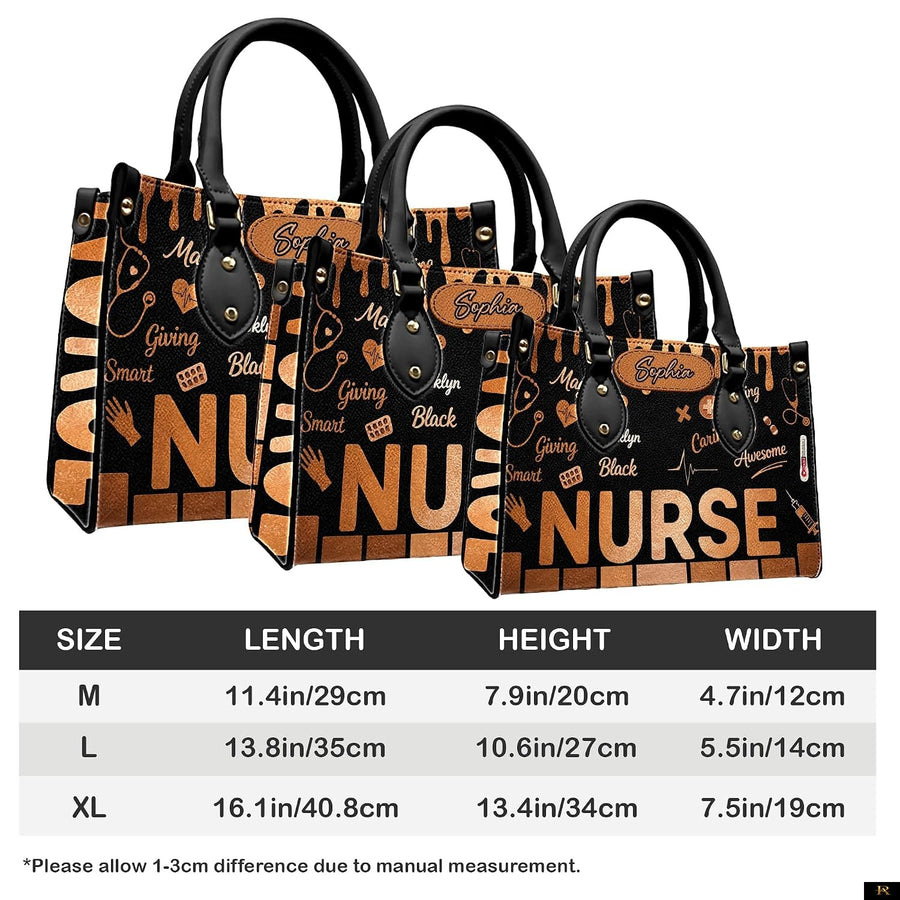 PREAUREUM "{split_values}" Personalized {collection_title} Leather Handbag