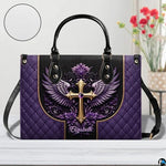 Personalized Christian Leather Handbag, Jesus Christian Tote Bag, Bible Purse, Religious Bags Gift for Mom, Women