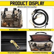 Four-panel layout presenting multiple perspectives and crisp graphic views of the spooky autumn art accessory.