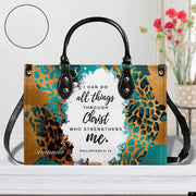 PREAUREUM "{split_values}" Personalized {collection_title} Leather Handbag