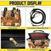 PREAUREUM "{split_values}" Personalized {collection_title} Leather Handbag