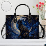 Black Cat Leather Bag – Vintage Cat Art Handbag, Stylish Animal-Themed Purse, Unique Gift for Cat Lovers