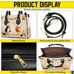 Personalized Halloween Gothic Leather Handbag Custom Raven Black Cat Purse Dark Fantasy Shoulder Bag Gift for Women