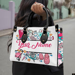 PREAUREUM "{split_values}" Personalized {collection_title} Leather Handbag