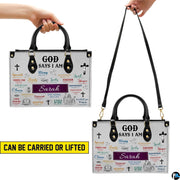 Demonstration of handheld top handles and shoulder strap carrying styles.