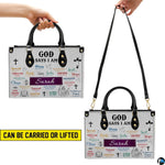 Demonstration of handheld top handles and shoulder strap carrying styles.