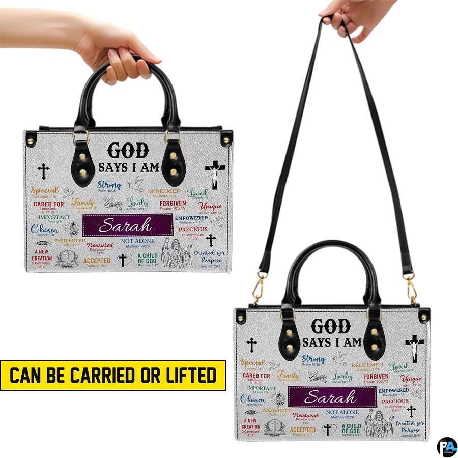 Demonstration of handheld top handles and shoulder strap carrying styles.