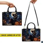Personalized Bat Pumpkin Woman with a witch. Handbag
