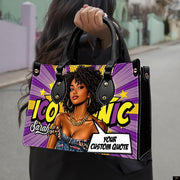PREAUREUM "{split_values}" Personalized {collection_title} Leather Handbag