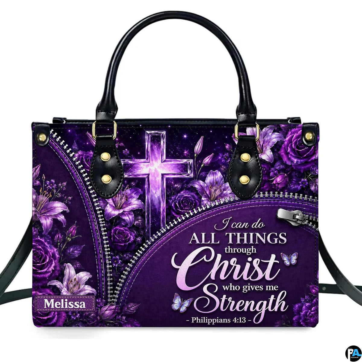 Personalized Christian Leather Handbag, Jesus Christian Tote Bag, Bible Purse, Religious Bags Gift for Mom, Women