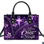 Personalized Christian Leather Handbag, Jesus Christian Tote Bag, Bible Purse, Religious Bags Gift for Mom, Women