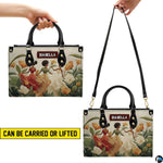 Visual guide illustrating carrying versatility by hand handle or long shoulder strap.