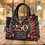 PREAUREUM "{split_values}" Personalized {collection_title} Leather Handbag