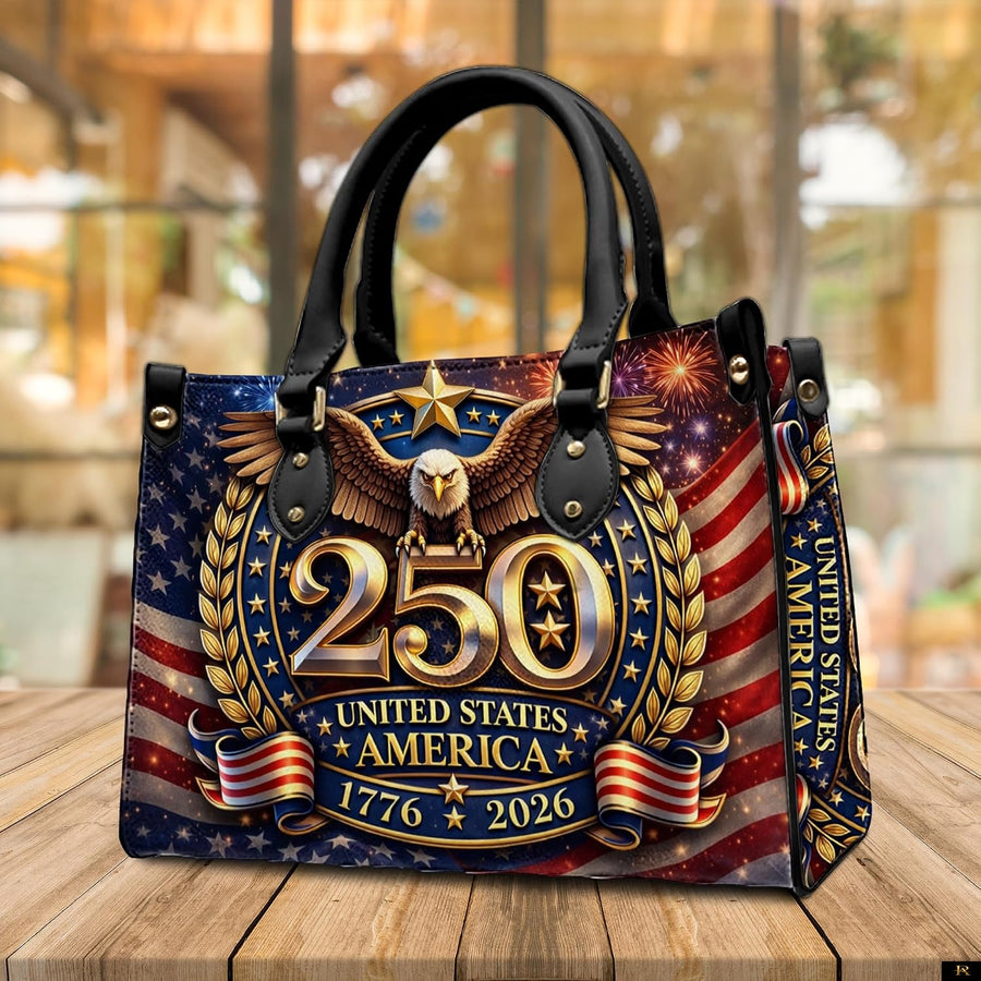 PREAUREUM "{split_values}" Personalized {collection_title} Leather Handbag