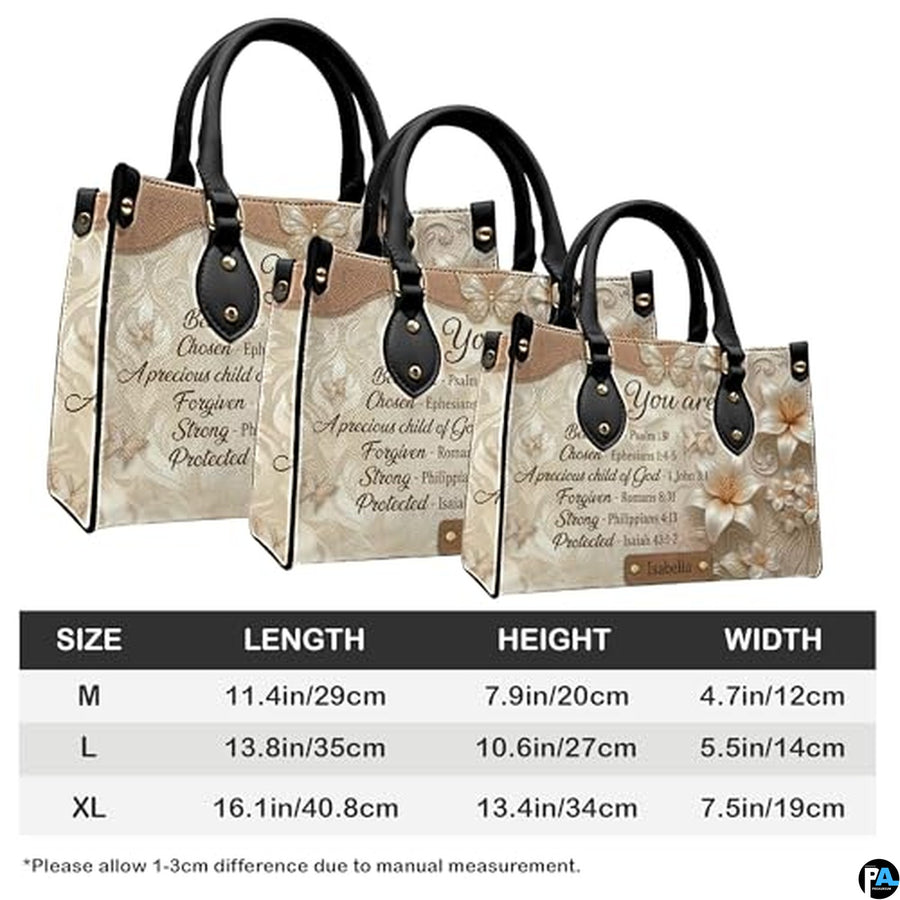 Personalized Christian Leather Handbag – Custom Purse Faith Gift for Mom, Grandma, Women Birthday or Christmas