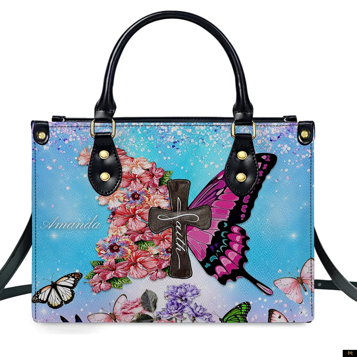 PREAUREUM "{split_values}" Personalized {collection_title} Leather Handbag