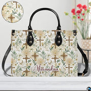 Custom Catholic Virgin Mary Leather Bag, Personalized Name Handbags and Purses for Christian Women Religious Bag Gifts