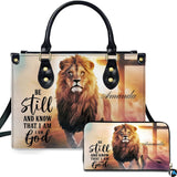 Lion Cross Faith Handbag in Warm Golden Tones