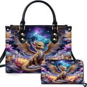 Personalized Dragon Leather Handbag, Fantasy Gothic Purse for Women, Mythical Shoulder Bag Gift for Dragon Lovers