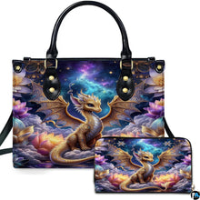 Personalized Dragon Leather Handbag, Fantasy Gothic Purse for Women, Mythical Shoulder Bag Gift for Dragon Lovers