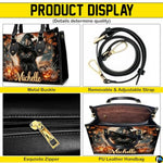 Personalized Halloween Leather Handbag – Custom Witch 3D Printing Effect Purses For Women – Spooky Gothic Shoulder Bag