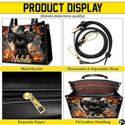 Personalized Halloween Leather Handbag – Custom Witch 3D Printing Effect Purses For Women – Spooky Gothic Shoulder Bag