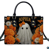 Spooky Ghost and Marigold Floral Tapestry Art Design