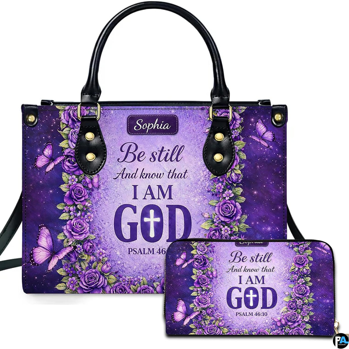 Personalized Christian Leather Handbag – Custom Purse Faith Gift for Mom, Grandma, Women Birthday or Christmas