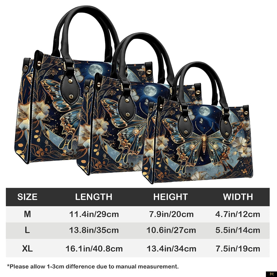 PREAUREUM "{split_values}" Personalized {collection_title} Leather Handbag