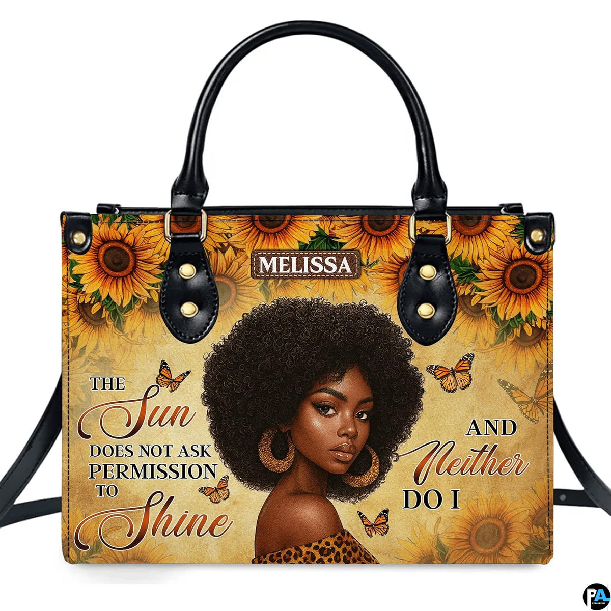 Personalized Leather Handbag for Black Women, Custom African Purse Bag Set, Birthday Meaningful Gifts for Mom, Friend