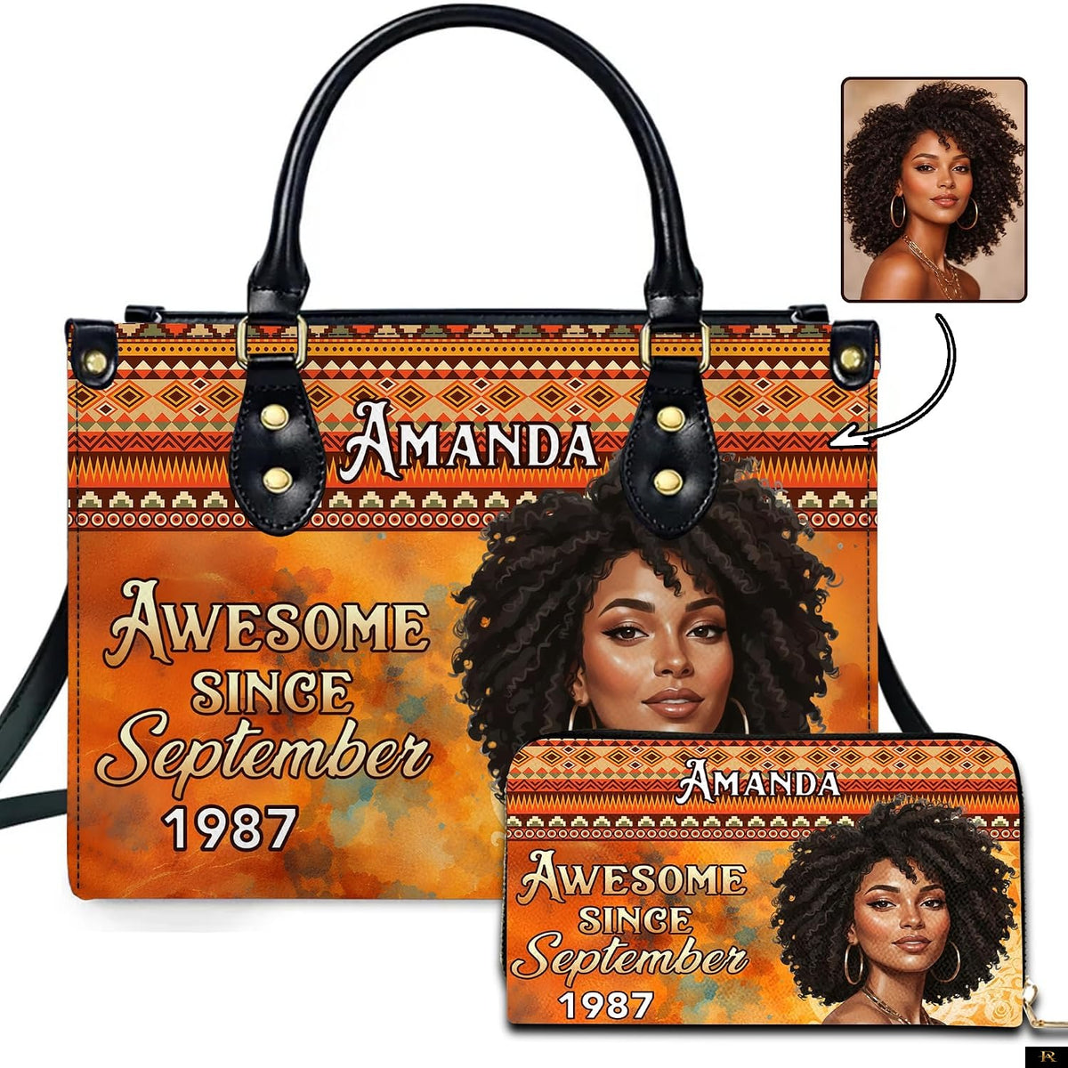 PREAUREUM "{split_values}" Personalized {collection_title} Leather Handbag
