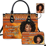 PREAUREUM "{split_values}" Personalized {collection_title} Leather Handbag