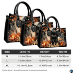 Personalized Halloween Leather Handbag – Custom Witch 3D Printing Effect Purses For Women – Spooky Gothic Shoulder Bag