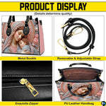 Sleeping Madonna handbag displayed alongside matching wallet