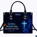 Personalized Christian Leather Handbag – Custom Purse Faith Gift for Mom, Grandma, Women Birthday or Christmas