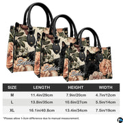 Three proportion formats arranged in graduated perspective displaying fluffy black cat art.
