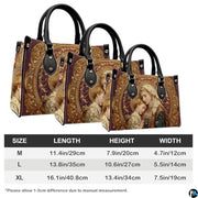 Custom Catholic Virgin Mary Leather Bag, Personalized Name Handbags and Purses for Christian Women Religious Bag Gifts