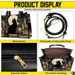 Four-panel layout presenting close-up visual accents of the black cat candles art.