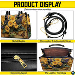 Interior view of open tote handbag showing spacious lining and compartments