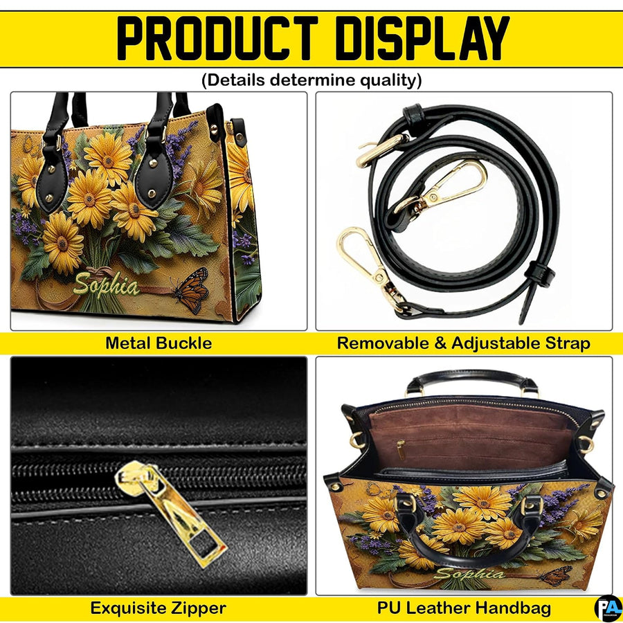 Interior view of open tote handbag showing spacious lining and compartments