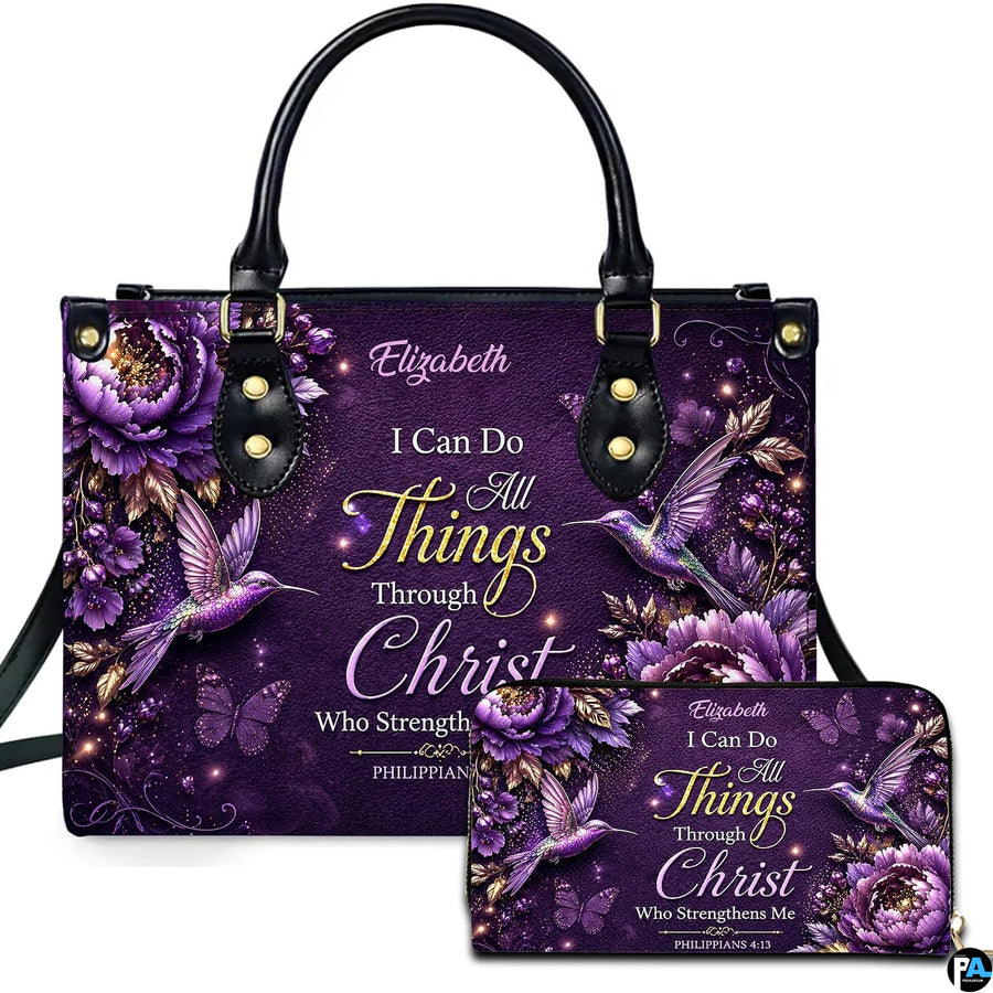 Personalized Flower religious scripture with nature elements Tote Bag