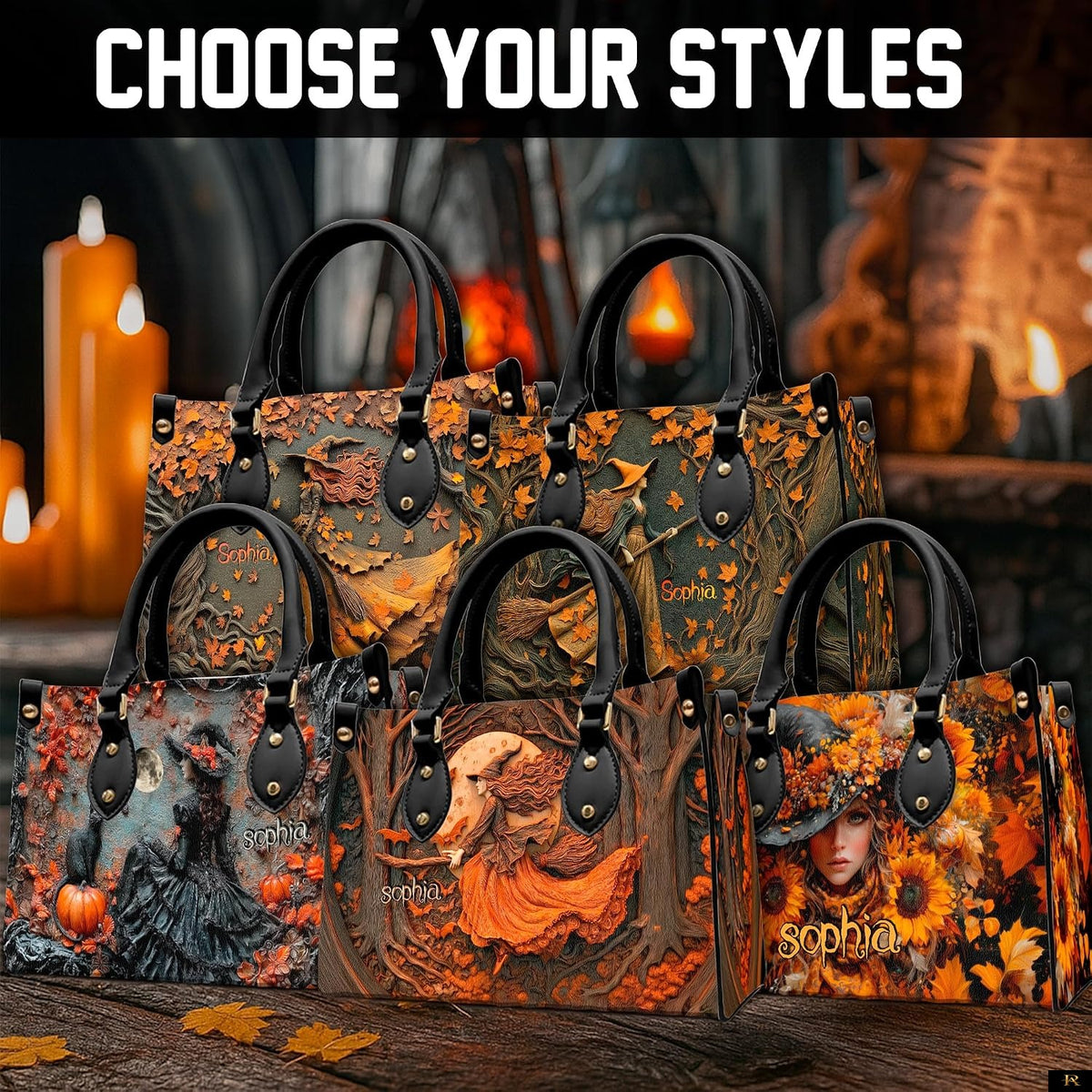 PREAUREUM "{split_values}" Personalized {collection_title} Leather Handbag