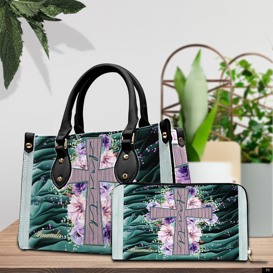 PREAUREUM "{split_values}" Personalized {collection_title} Leather Handbag
