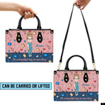 PREAUREUM "{split_values}" Personalized {collection_title} Leather Handbag
