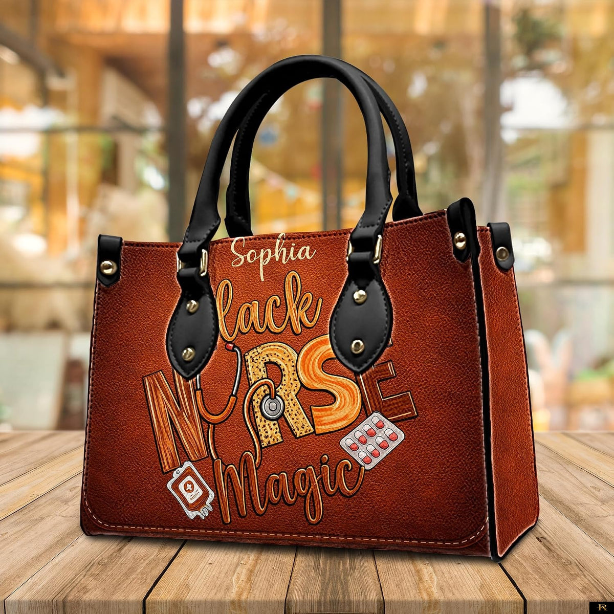 PREAUREUM "{split_values}" Personalized {collection_title} Leather Handbag